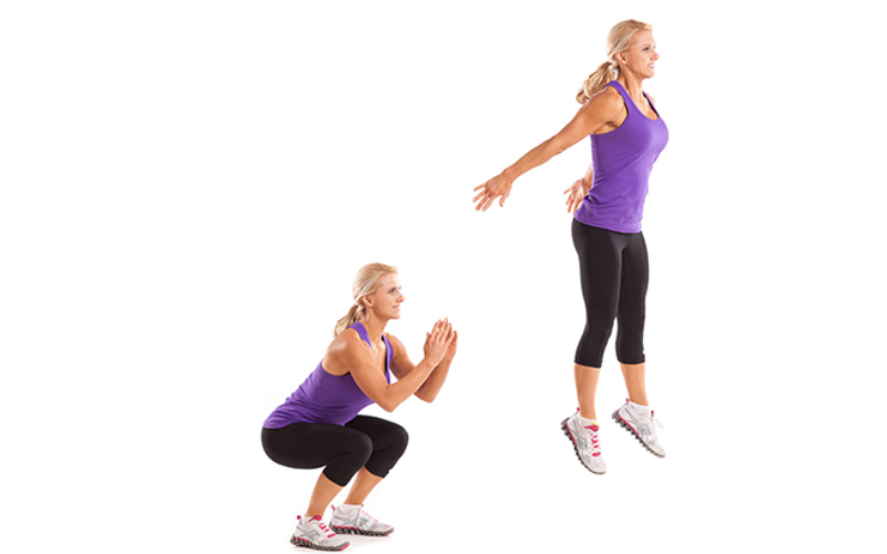 Bài nhảy squats giúp vòng 3 săn chắc